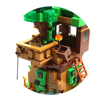 Къщичка На Дърво, Малки Строителни Блокове Комплект С Фигурки На Стив Съвместими Комплекти Играчки My World За Деца