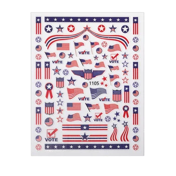 1 Бр. 3D Стикери за нокти Ден на Независимостта на САЩ и Национален Ден Флаг Писмо ElementDIY Дизайн Нокти Дизайн Декорация Аксесоари
