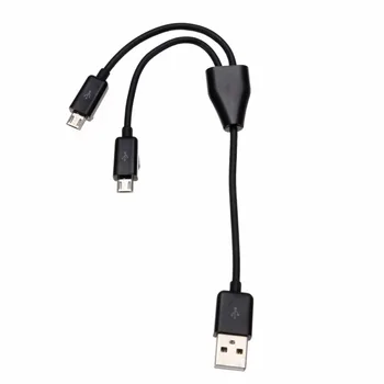 Високо Качество на Черен/Бял USB 2.0 за Двойна 2 Micro USB 2.0 Мъжката Y-Сплитер Кабел За Зарядно Устройство за предаване на Данни Кабел 0,2 М/0,65 метра / 1 М/3 фута