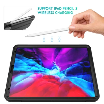 Бистра делото Smart-калъф за iPad Pro 12.9 2020 с един слот за молив и вграден защитен калъф за екран устойчив на удари Калъф