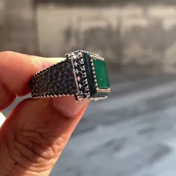 Гарантирано качество на пръстен от сребро 925 проба с ПЕРЛАТА на КАМЪК, произведено в Турция луксозен начин за мъже с подарък