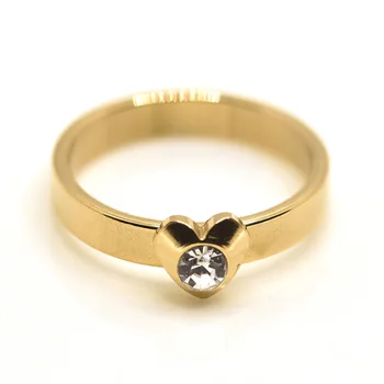 316L Ново Злато От Неръждаема Стомана САЩ 6/7/8/9/10 Кристалното пръстен за жени, Бижута за шаферките Сватбен Подарък на Директна доставка
