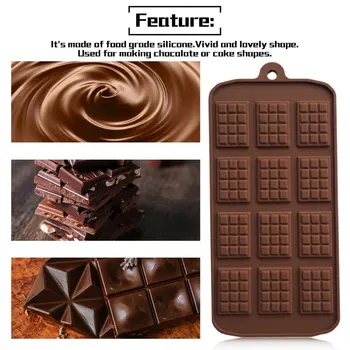 12 Шоколад Форма на Силикон Шоколад Форма с Незалепващо покритие