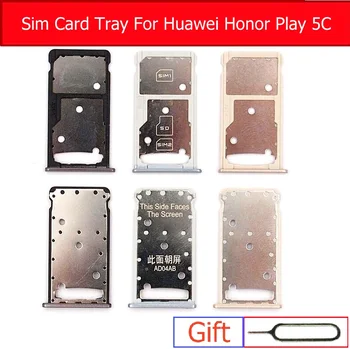 Истински Тава за Micro SD карта и SIM-карти за Huawei Honor Play 5C NEM-TL00H UL10 L22 L23 L51 Смяна на Притежателя на слота за Sim карта и карта с памет