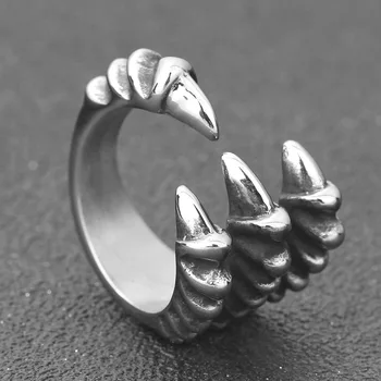 Европейските и американски Ретро пънк-титановое стоманен мъжки пръстен, който отваря Остър Нокът на Дракона, Модерен пръстен от Неръждаема стомана, Бижута