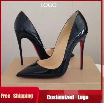 2021 Червени обувки-лодка Автентични Кожени сватбени обувки за Булката Голям размер 44 Обувки с остър пръсти шило Вечерна рокля За жените плитки обувки-лодка