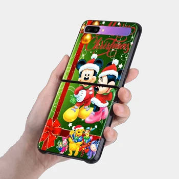 Коледа с Мики Мини Нов Сгъваем Мобилен Твърд Калъф за Samsung Galaxy Z Flip 3 5G Black Калъф за телефон Fundas