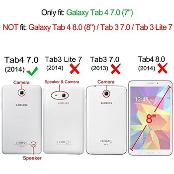 Въртящи се на 360 градуса Smart-калъф от изкуствена кожа за Samsung Galaxy Tab 4 7.0 инча(SM-T230 SM-T231 T235 ) Защитен Калъф за таблет