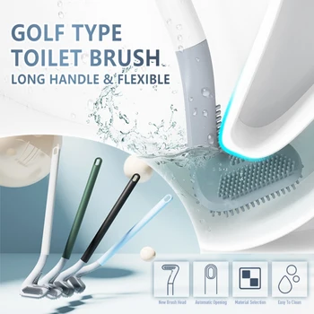Здрава Силиконова Четка за голф Четка за тоалетна Креативна Дълга дръжка Четка За почистване на тоалетната Домакински Почистващи Продукти за баня