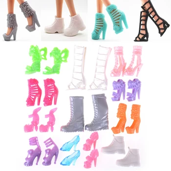 12 Чифта/компл. Стоп-моушън Обувки Модерен Скъпа Цветни и Разнообразни Обувки За Кукли С Различни Стилове Благородна Детска играчка