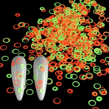 12 Мрежи Флуоресценция Кух Кръг Пайети Неонови Кръгли Блясък за нокти направи си САМ 3D Цветни Парченца за Декорация за нокти