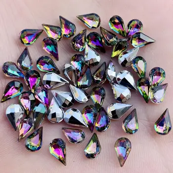 5*8 мм, 150 бр. Цветни AB 3D Капки Вода и Кристали за нокти Бижута от кристал Високо Качество на Основата на Блясъка на Скъпоценни Камъни-S66