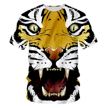 IFPD Размера на ЕС Мъжка тениска 3D Тигрови отпечатва Ризи с къс ръкав Животни Летни Ежедневни Хип-хоп Унисекс Тениска голям размер Дропшиппинг