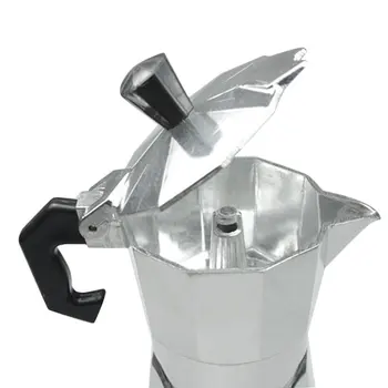 Алуминиева Tea Moka Pot Octangle За Кафе Мока Кафе, Черен Италиански Кафе Практичен Подарък Лесно Почистване